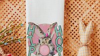 hip hop Easter kitchen hand towels for church, bubblegum bunny decorative towels for bathroom, cute Easter gifts for adults, Easter bunny