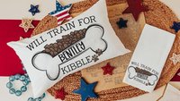 personalized will train for kibble long pillows for bed, dog trainer gifts, funny kitchen towels for women, cute dog lover home decor, best