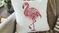 cute flamingo throw pillows for couch, coastal decorative pillow covers tropical decor, pink flamingo Christmas gifts for beach lovers, best