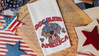 dog bless America throw pillows for couch for dog lovers, golden retriever gifts for women, patriotic dog decor for home, best gifts for her