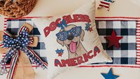 dog bless America yellow lab kitchen towels for bbq, best gifts for dog lovers, 4th of July kitchen decor, yellow labrador retriever gifts