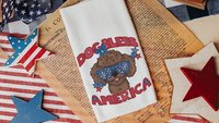 dog bless America patriotic throw pillow for living room, unique dog mom gifts, toy poodle pillow cover 18x18, best gifts for dog lovers