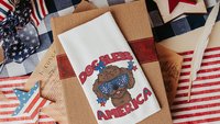 dog bless America patriotic throw pillow for living room, unique dog mom gifts, toy poodle pillow cover 18x18, best gifts for dog lovers