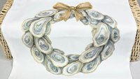 oyster shell spring wreath throw pillows for living room, oyster shell hand towels for bathroom beachy gifts for neighbors