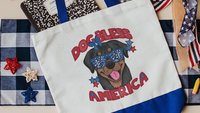 dog bless America rottweiler tote bag for summer, patriotic dog gear, rottie mom gifts, 4th of July tote bag for dog lover, rottweiler gifts