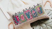 You are so loved lumbar throw pillows for couch colorful decorative pillows for girls, Mother's day gift, housewarming gift for daughter