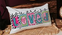 You are so loved lumbar throw pillows for couch colorful decorative pillows for girls, Mother's day gift, housewarming gift for daughter