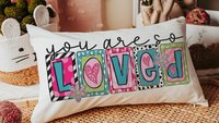 You are so loved lumbar throw pillows for couch colorful decorative pillows for girls, Mother's day gift, housewarming gift for daughter