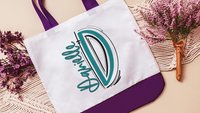 personalized initial tote bag with name, cheer team gifts beach bag for girls trip, carolina blue game day tote bag for school, best gifts