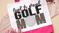 loud and proud leopard print golf tote bag for cart, golf mom gifts, golf Mothers day gift for golfers, golfing wife tote bag for women