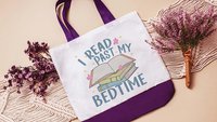 I read past my bedtime cute tote bag for book lovers, bookish merch bags, unique gifts for women who have everything, library tote bag for