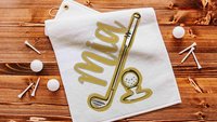 Personalized golf towels with hook, Carolina blue school spirit golf team for women, cute golf gifts for friends, lady golfer gifts, best