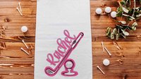 Personalized golf towels with hook, Carolina blue school spirit golf team for women, cute golf gifts for friends, lady golfer gifts, best