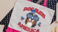Dog bless America Bernese mountain dog tote bag for books, berner mom patriotic bernie gift for women, reusable grocery bag cute dog gift