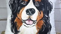 bernese mountain dog throw pillow covers 18 x 18, Berner mom Bernese mountain dog gifts for her, Bernese grandma dog lover pillows for couch