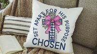 Chosen for his purpose religious kitchen towels Christian throw pillow for living room, Easter hostess gift for sister, Colossians 3:12