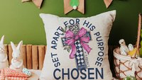 Chosen for his purpose religious kitchen towels Christian throw pillow for living room, Easter hostess gift for sister, Colossians 3:12