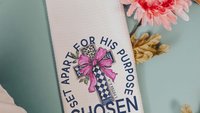 Chosen for his purpose religious kitchen towels Christian throw pillow for living room, Easter hostess gift for sister, Colossians 3:12