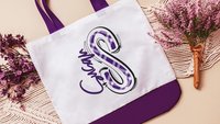 personalized initial tote bag with name, cheer team gifts beach bag for girls trip, carolina blue game day tote bag for school, best gifts