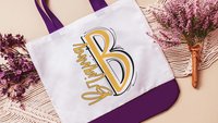 personalized initial tote bag with name, cheer team gifts beach bag for girls trip, carolina blue game day tote bag for school, best gifts