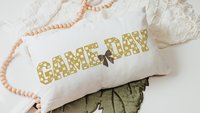 Game day girly football throw pillow for bed cute football gifts for girls, football coquette room decor for teens, football mom