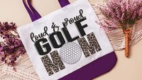 loud and proud leopard print golf tote bag for cart, golf mom gifts, golf Mothers day gift for golfers, golfing wife tote bag for women