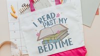 I read past my bedtime cute tote bag for book lovers, bookish merch bags, unique gifts for women who have everything, library tote bag for