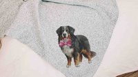 Bernese mountain dog blanket for dog lovers, girl berner mom dog mom gifts for women, pink bow bernese mountain dog gift for her, cozy throw