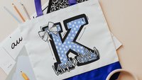 personalized carolina blue cute tote bags cheer senior gifts for girls, 2026 high school graduation gifts for her, initial tote bag for teen