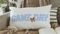 game day basketball throw pillows cute basketball gifts for girls basketball decor, carolina blue school spirit lumbar bed pillow for dorm