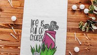 lets par tee funny golf towel with grommet, golf bag towel for women, golf gifts for her, lady golfer ball towel, golf birthday gifts for