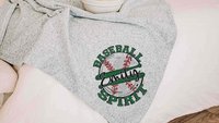 Personalized baseball spirit name blanket 50 x 60, baseball Mothers day gift for mother in law, carolina blue name throw blanket for sofa