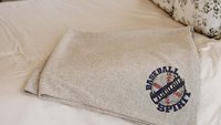 Personalized baseball spirit name blanket 50 x 60, baseball Mothers day gift for mother in law, carolina blue name throw blanket for sofa