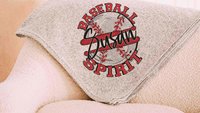 Personalized baseball spirit name blanket 50 x 60, baseball Mothers day gift for mother in law, carolina blue name throw blanket for sofa