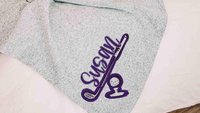 personalized golf blanket woman golfer graduate gift, carolina blue golf decor high school golf girls name throw blanket, college golf gifts