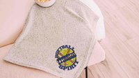 Personalized softball spirit name blanket 50 x 60, softball Mothers day gift for mother in law, carolina blue name throw blanket for sofa