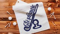 Personalized golf towels with hook, Carolina blue school spirit golf team for women, cute golf gifts for friends, lady golfer gifts, best