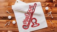 Personalized golf towels with hook, Carolina blue school spirit golf team for women, cute golf gifts for friends, lady golfer gifts, best