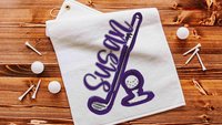 Personalized golf towels with hook, Carolina blue school spirit golf team for women, cute golf gifts for friends, lady golfer gifts, best
