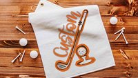 Personalized golf towels with hook, Carolina blue school spirit golf team for women, cute golf gifts for friends, lady golfer gifts, best