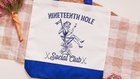 19th hole social club golf tote bag for cart, golf Mothers Day gift for golfers, golf mom era golf wristlet for women, sassy golf gifts for