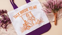 talk birdie to me golf tote bag for cart, golf Mothers Day gift for golfers, golf mom era golf wristlet for women, funny golf gifts for her