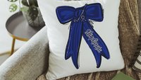 personalized carolina blue golf throw pillow cover 18x18, college golf gifts for her, golf decor for bedroom, golfer gifts for new home