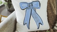 personalized carolina blue golf throw pillow cover 18x18, college golf gifts for her, golf decor for bedroom, golfer gifts for new home