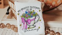 personalized my greatest blessings call me Nana throw pillows for couch, Nana gifts for Mothers day gift for Mimi, floral kitchen towels