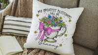 personalized my greatest blessings call me Nana throw pillows for couch, Nana gifts for Mothers day gift for Mimi, floral kitchen towels