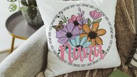 personalized love grows here Abuela pillow cover 18 x 18, Abuela gifts Mothers day gift from grandchildren, Abuela kitchen towels, floral