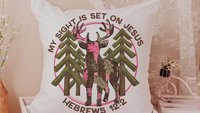 sight on Jesus Christian throw pillows for couch religious stocking stuffers for teens, pink camo nursery decor, baby girl baptism gifts