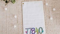 personalized golf towel with grommet, custom zip code towels golf accessories, golfing gifts for women, cute golf retirement gifts for her