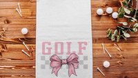 pink bow golf towels with grommet, golf mom era coquette golf towels for sports, lady golfer towel, golfing gifts for girls, cute golf gifts